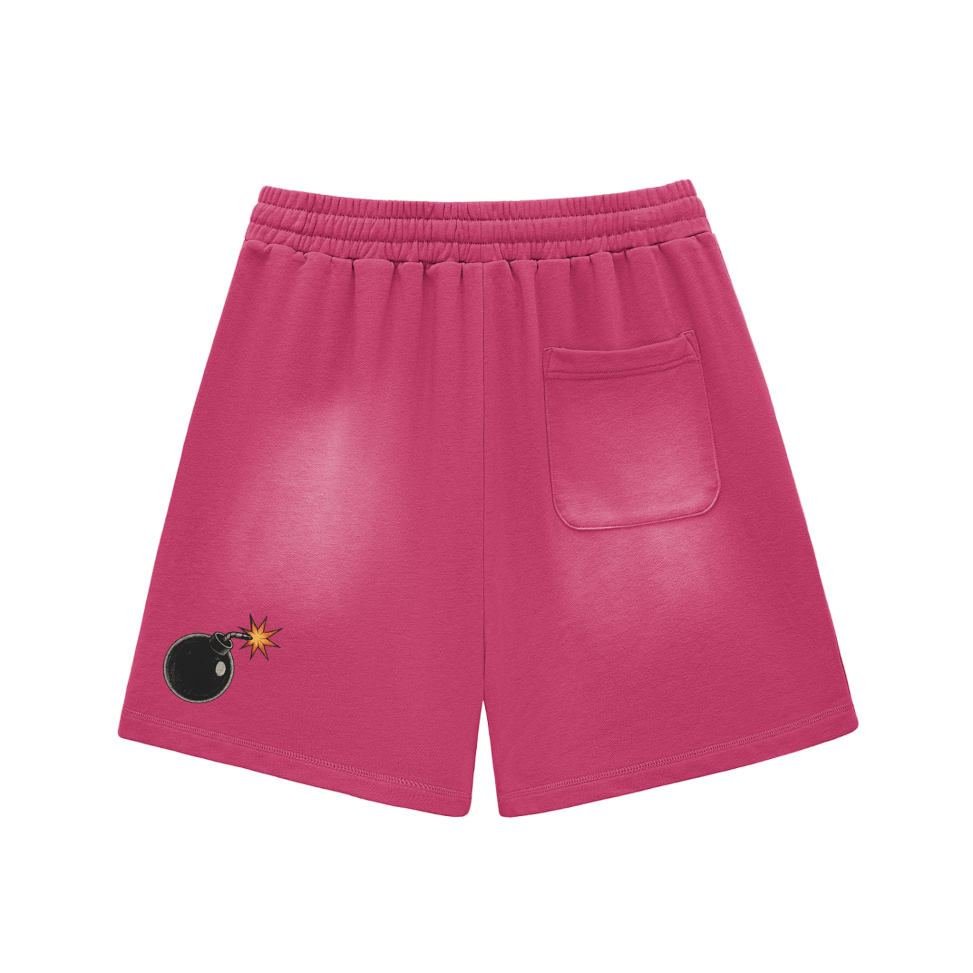 Sun Fade Raw Edge Cotton Shorts
