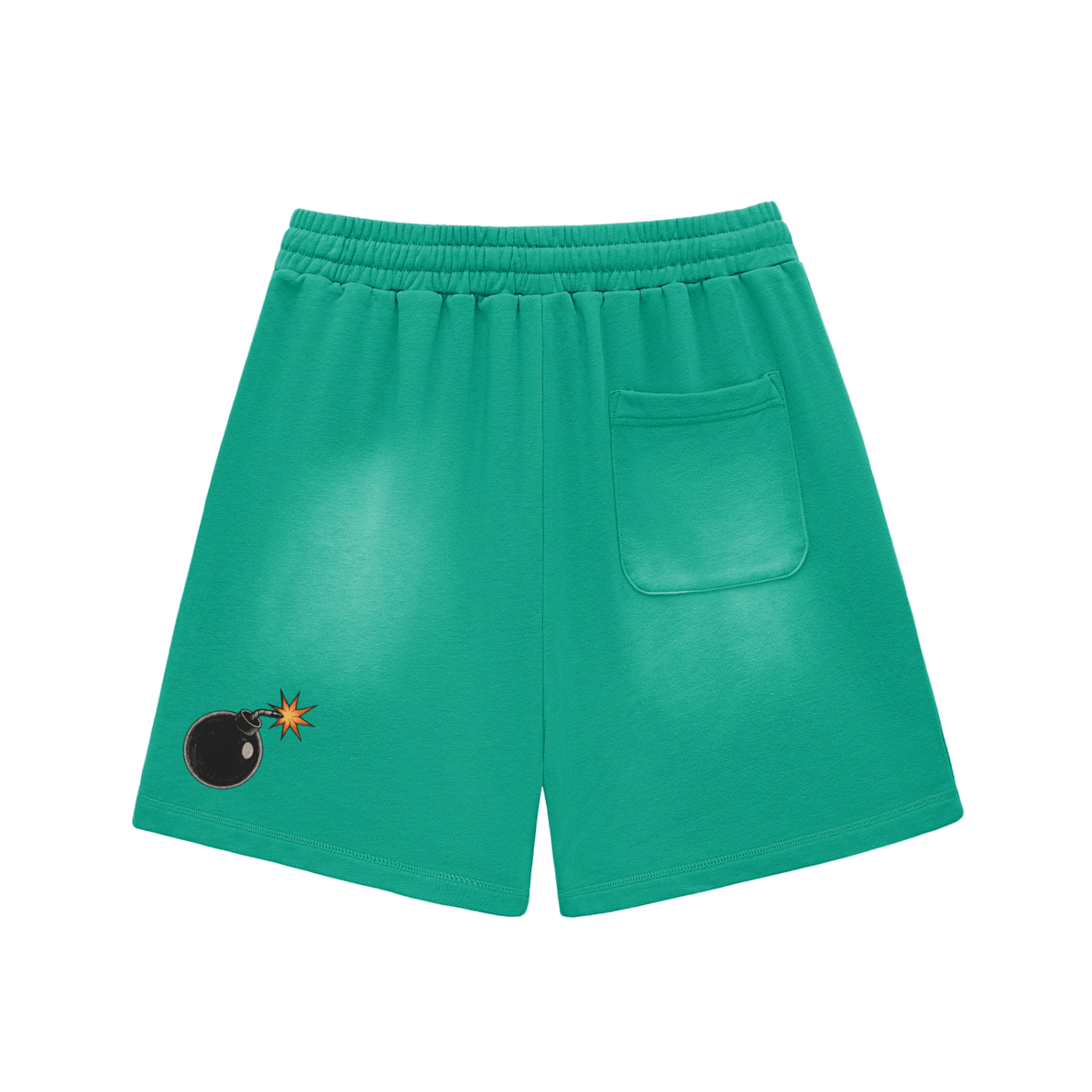 Sun Fade Raw Edge Cotton Shorts