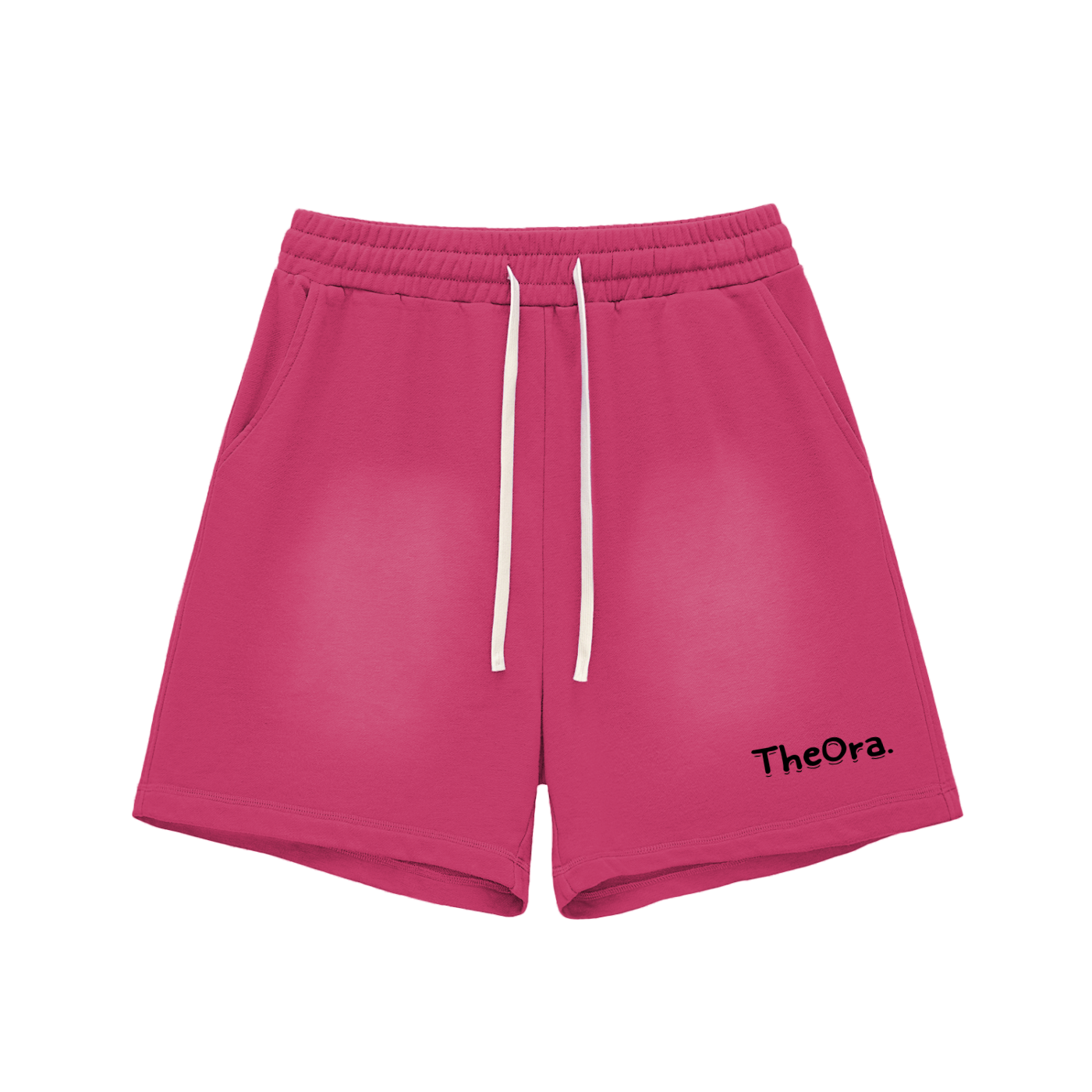 Sun Fade Raw Edge Cotton Shorts