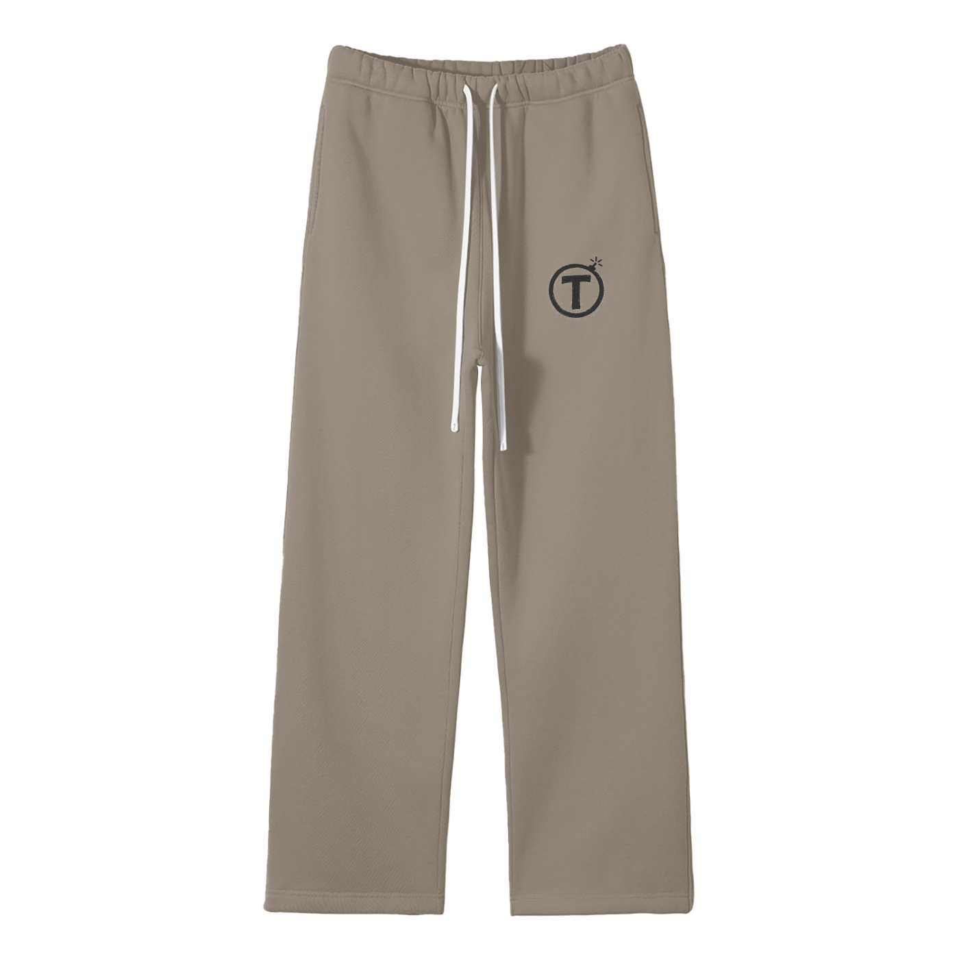Streetwear Unisex Solid Color Fleece Straight Leg Pants