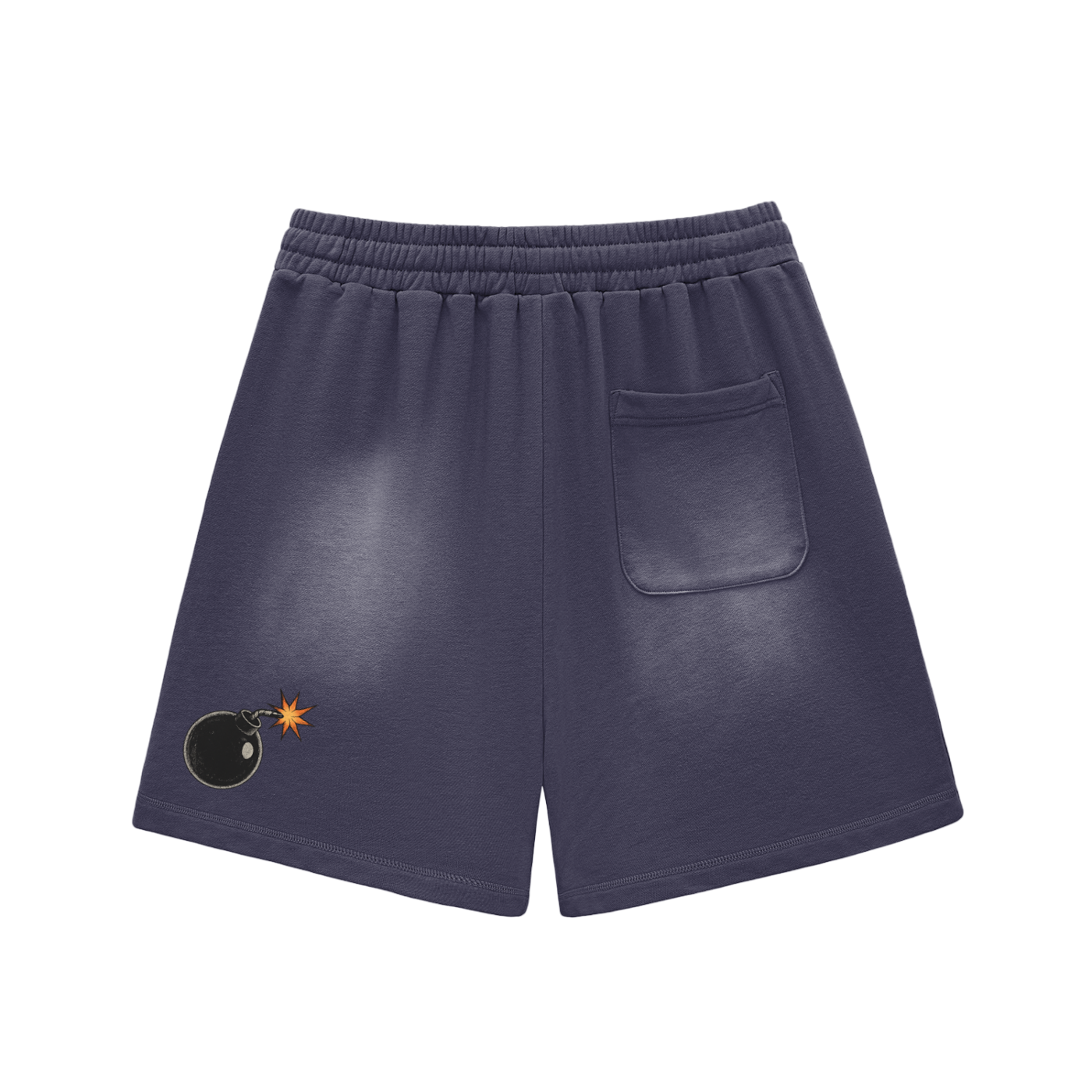 Sun Fade Raw Edge Cotton Shorts