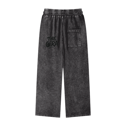Acid Wash Straight Leg Pants
