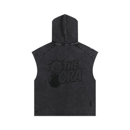 Snow Washed Boxy Hooded Tank Top