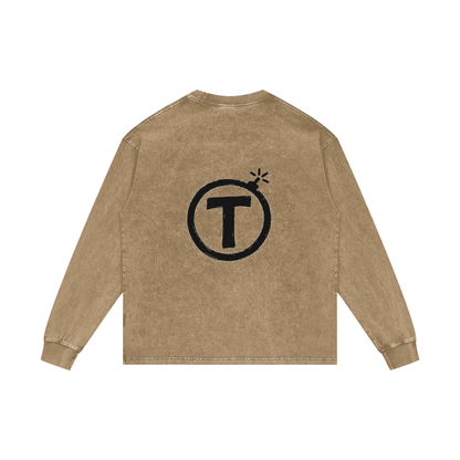 Acid Wash Oversize Long Sleeve T-Shirt