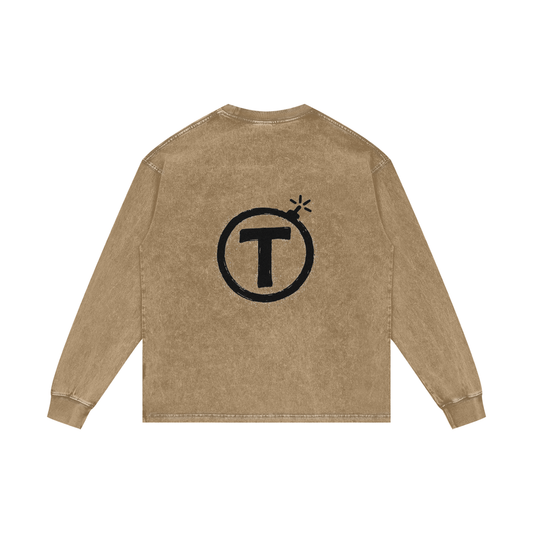 Acid Wash Oversize Long Sleeve T-Shirt