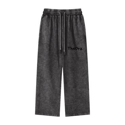 Acid Wash Straight Leg Pants