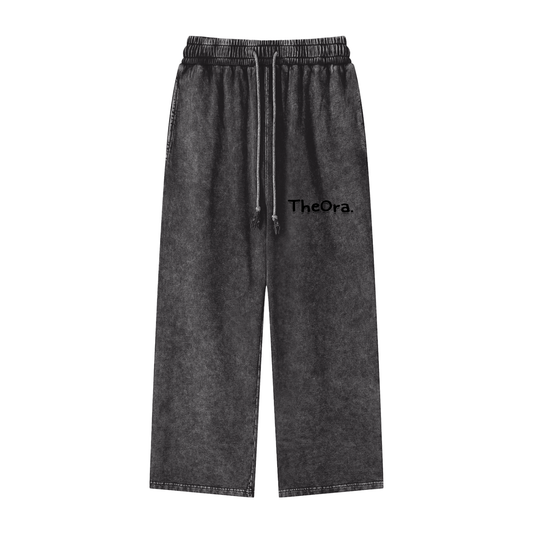 Acid Wash Straight Leg Pants