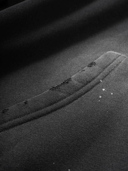 Vintage Wash Frayed Fleece Hoodie